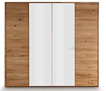 TPT Vollholz Kleiderschrank mit Glas