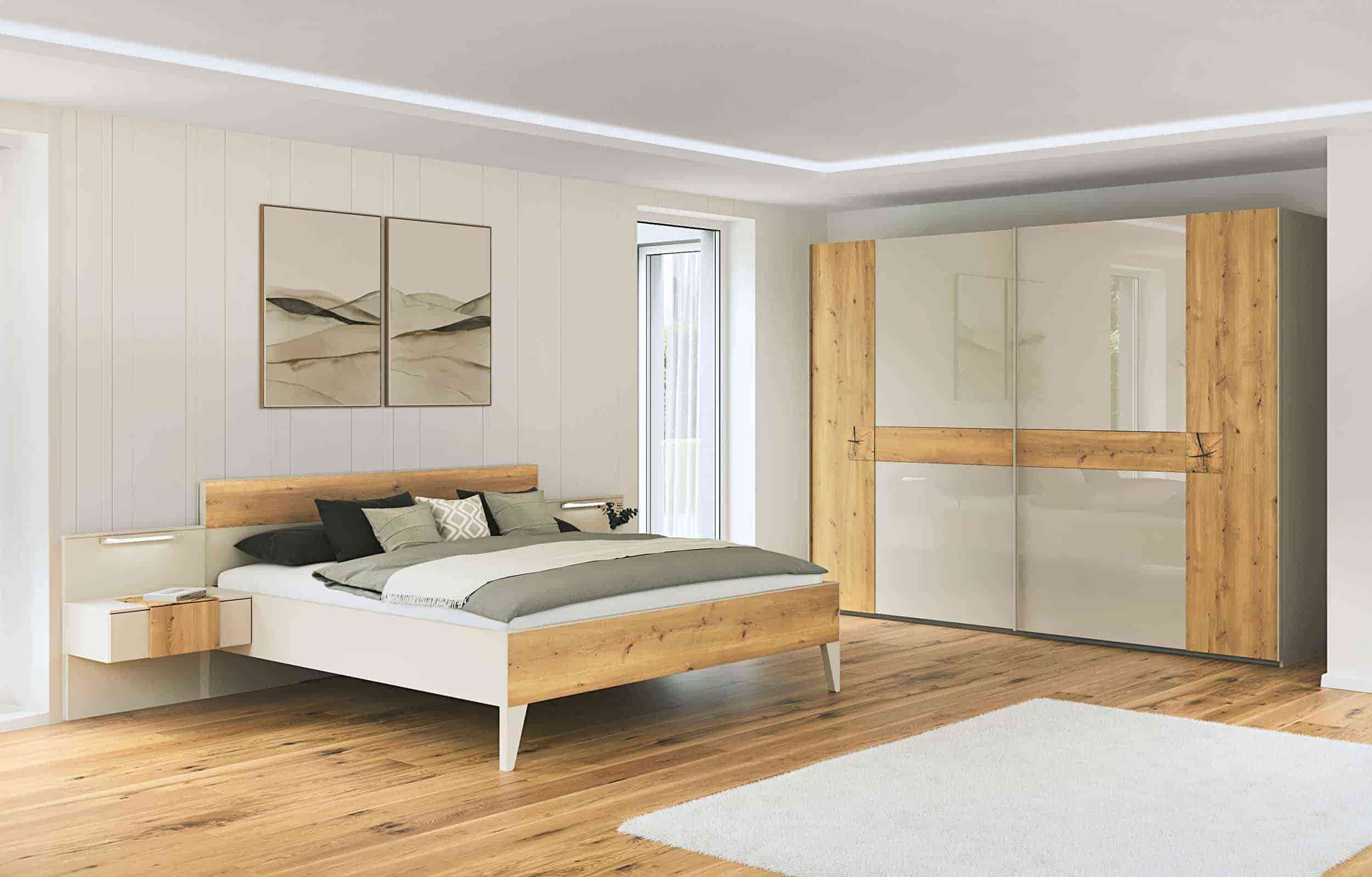 Rauch Kona Schlafzimmereinrichtung modern mit Glas / Massivholz