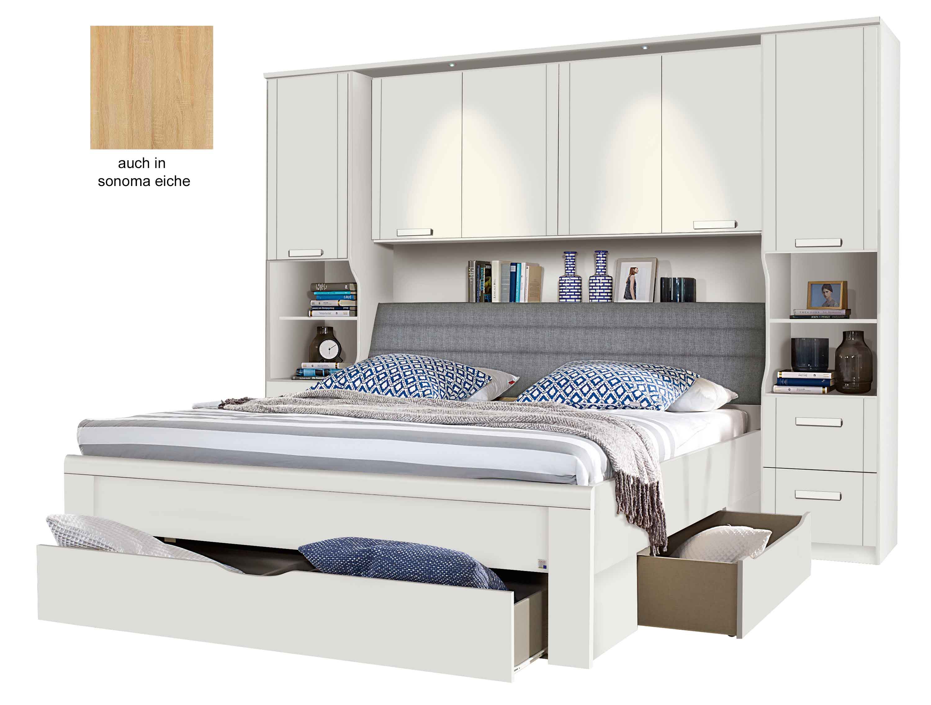 Rauch Lindau Bett mit Überbau weiß