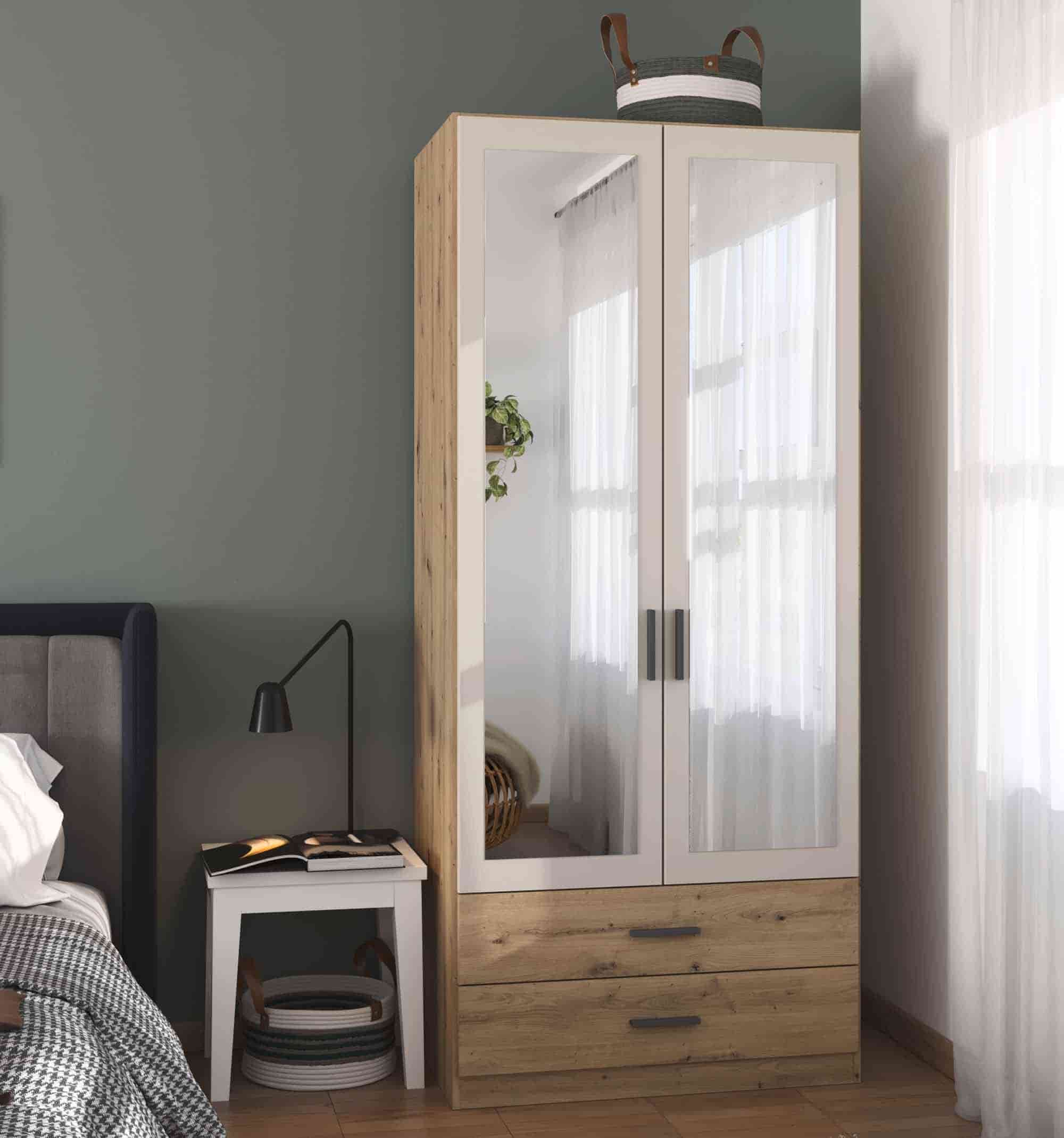 Rauch Livaro Kleiderschrank 90 cm breit mit Spiegel und Schubladen