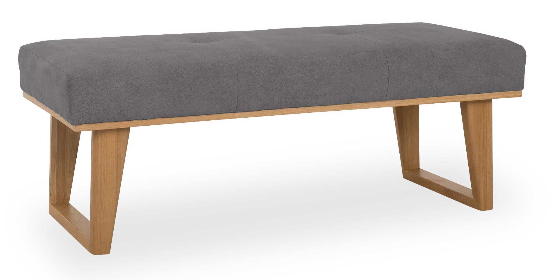 Standard Furniture Colmar Landhaus Polsterbank 150 cm mit eiche Gestell grau