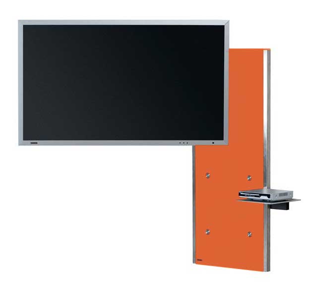 Wissmann art 117 schwenkbarer TV Wandhalter mit Glasplatte orange